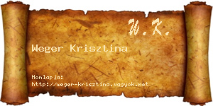 Weger Krisztina névjegykártya